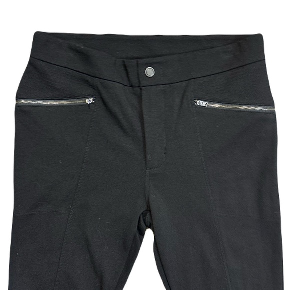 Athleta Ponte Moto Pants Black Size 6 | Zip Pockets Structured Trousers - Picture 3 of 7